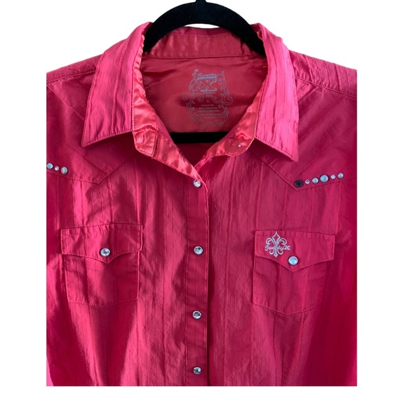 Twenty X forever 21 red Longsleeve cowgirl button down collared shirt XL - Picture 2 of 6
